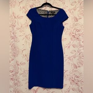 Tahari Royal Blue Top with Geometric Lining